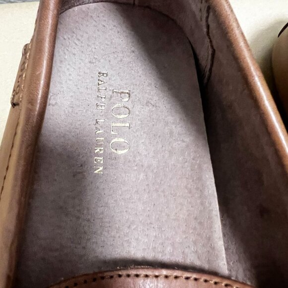 Polo Ralph Lauren Leather Loafers 10.5D Brown Mens Driving Shoes - Picture 3 of 9